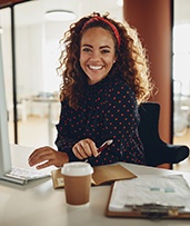 Woman smiling in Pewaukee