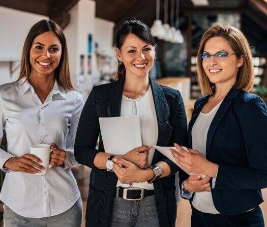 Team members smiling